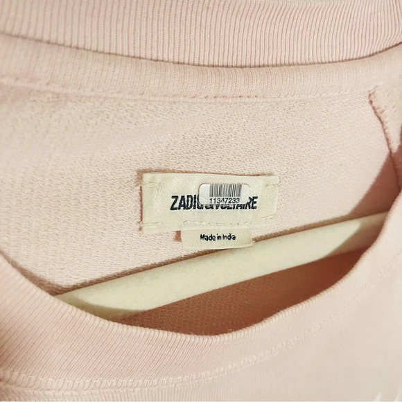 Zadig & Voltaire Rock Upper Print Sweatshirt Pink Distressed Punk Athleisure - Picture 5 of 9